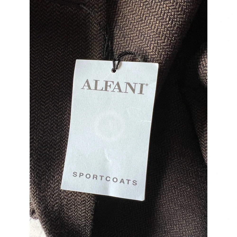 Alfani‎ Sport Coat Blazer POSITANO- DIABLO Mens R44 Wool Blend Brown